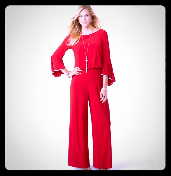 dress barn red jumpsuit